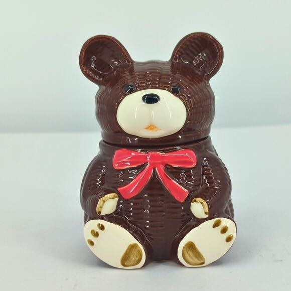VTG 1979 OTAGIRI Bear Cookie Jar & Sugar Jar Set Ceramic Japan Handpainted - Picture 10 of 16